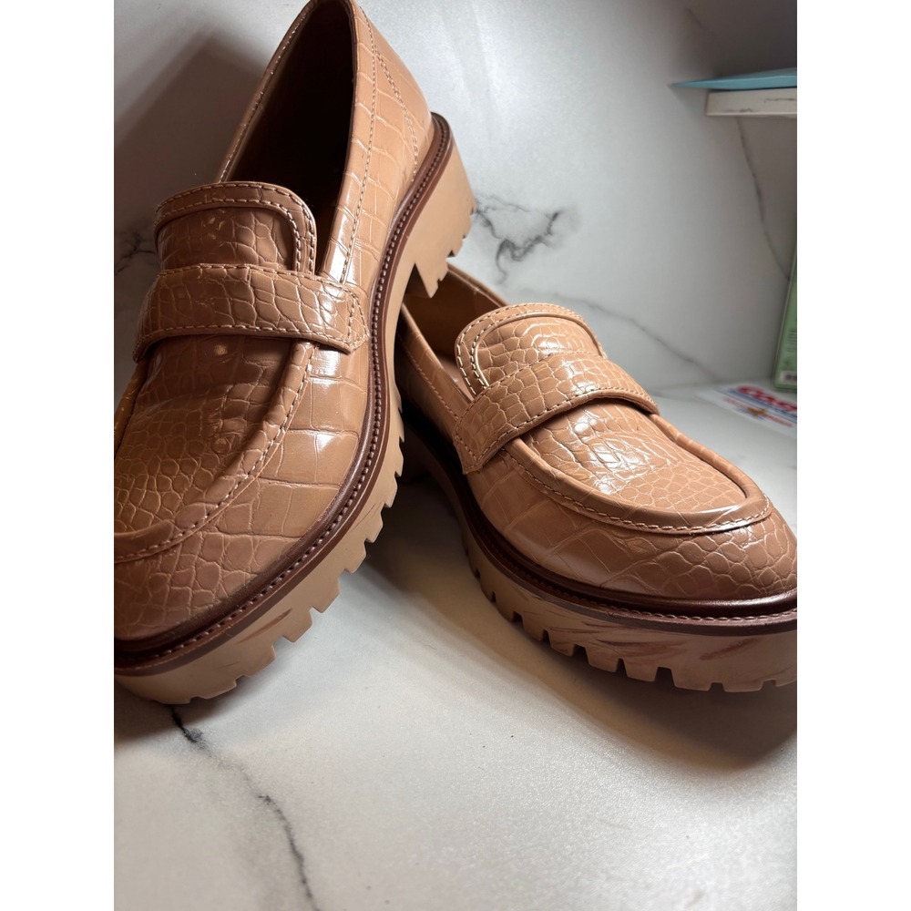 Abound Lilith Tan Beige Faux Croc Lug Sole Loafers ABLILITH-PU Mens 8.5M